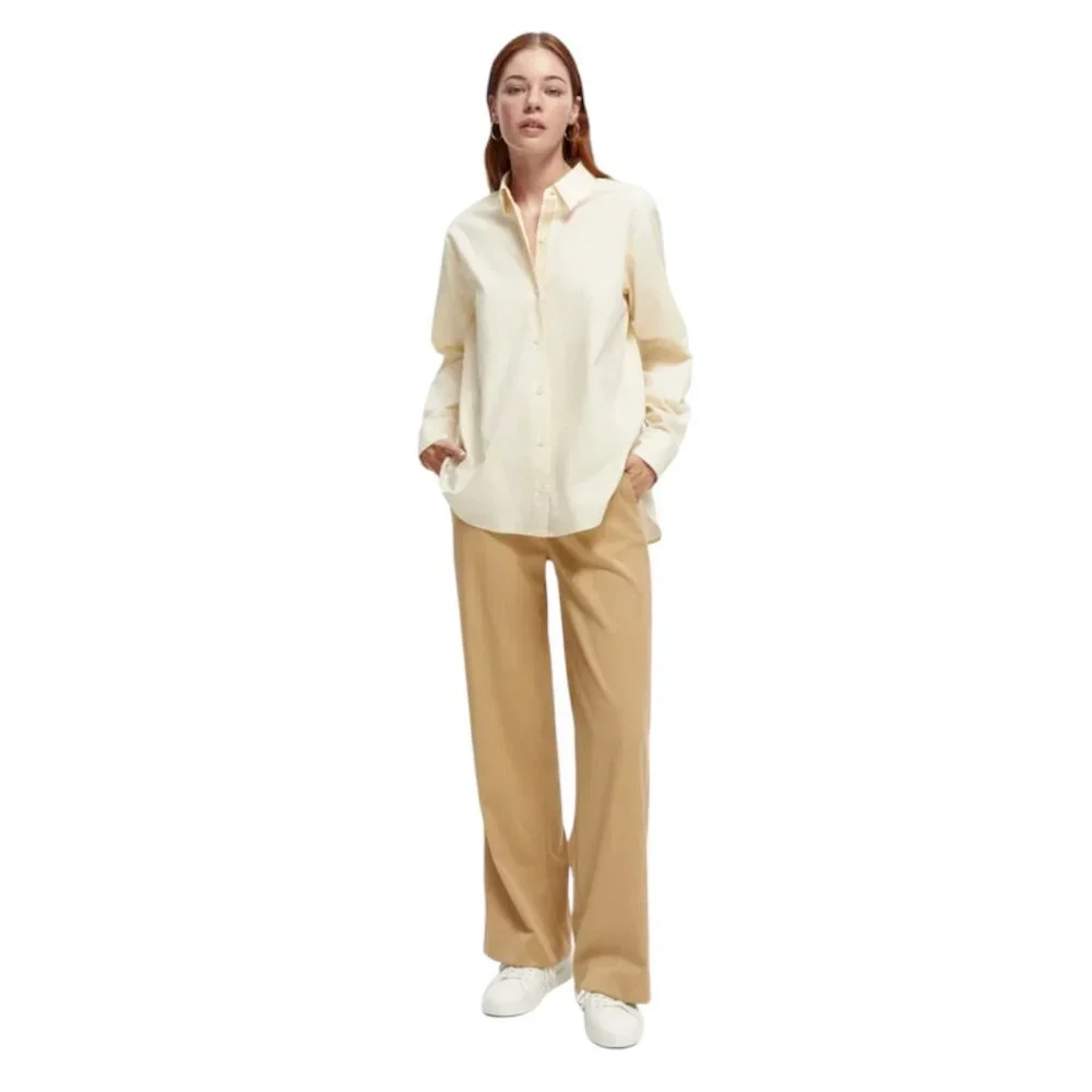 NWT Scotch & Soda Edie Tailored Wide Leg Pants in Yellow Size 30 - Picture 4 of 16